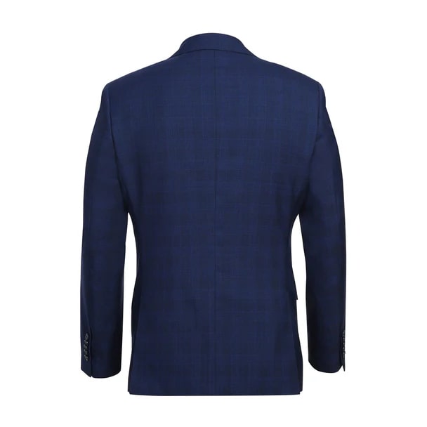 Designer Brand - Wool Stretch Single Breasted Slim Fit Midnight Blue Suit - Coat Size 38