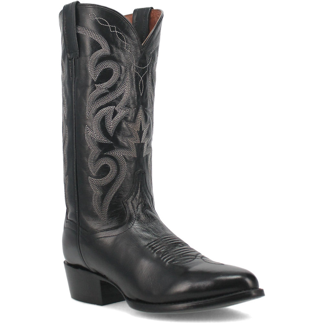 Dan Post Men’s Milwaukee 13 Round Medium Toe Black Leather Cowboy Boot - 6.5D