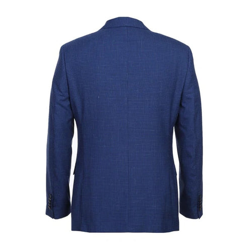 English Laundry Suits Designer Brand - Wool Stretch with Linen Double Breasted Blue Slim Fit Suit
