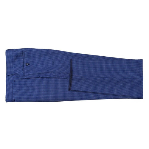 English Laundry Suits Designer Brand - Wool Stretch with Linen Double Breasted Blue Slim Fit Suit