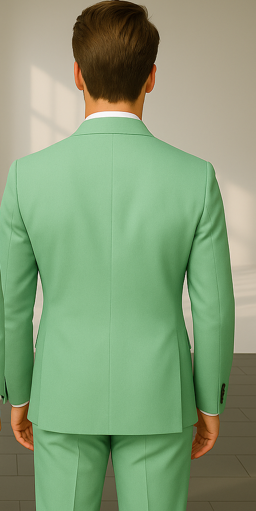 Wool Suit - Italian Made Business Suit by Statement Men's 2 Piece 100% Wool Double Breasted Suit - Pinstripe Pattern - 38R
