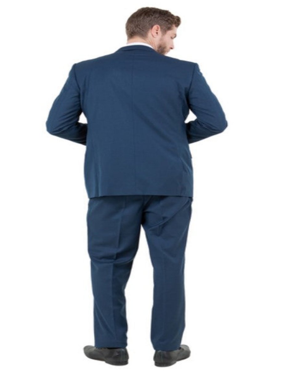 Modern Fit 3pc Wool Mens Suit Set Indigo - Coat Size 38