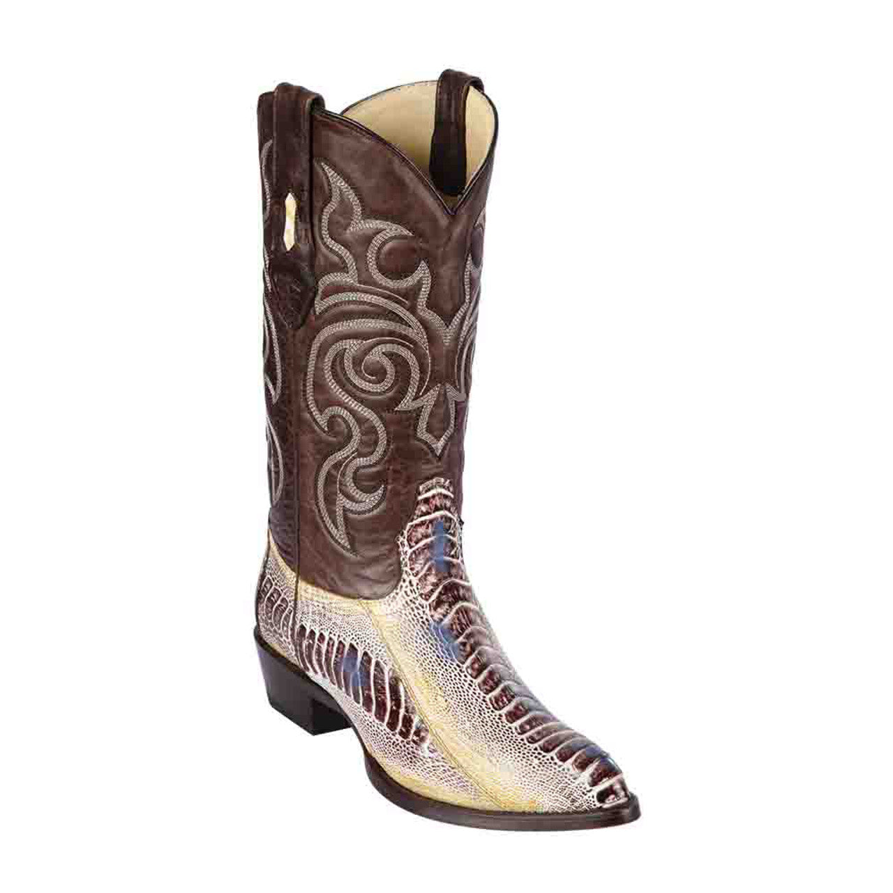 Los Altos Men's Natural Ostrich Leg Boots - 6