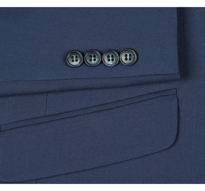 Cheap priced Suit - Mens Two Button Slim Fit Hack Pocket Navy Suit blue - 38 Short Jacket+32 Waist Adjustable 28to34)(Height: 5 4 to5 7 )(Neck 15-16.5)S-M)