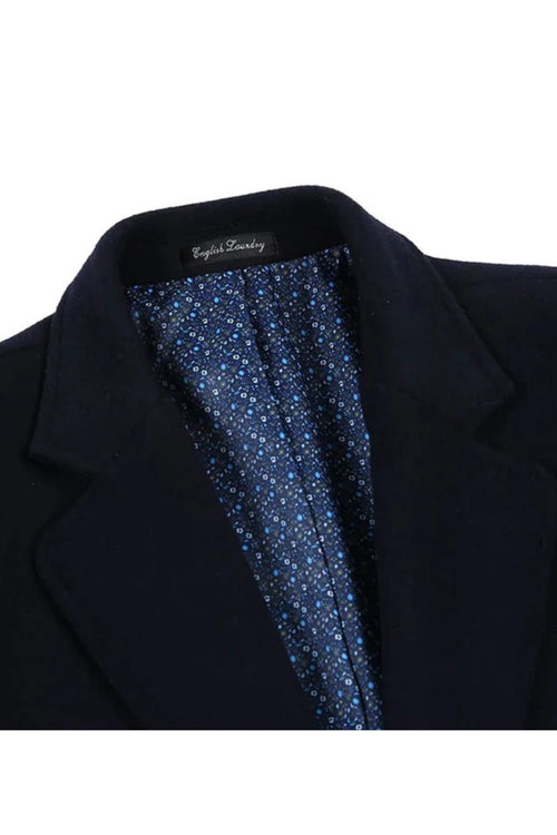 Navy Fall/Winter Essential Slim Fit Overcoat Wool Blend