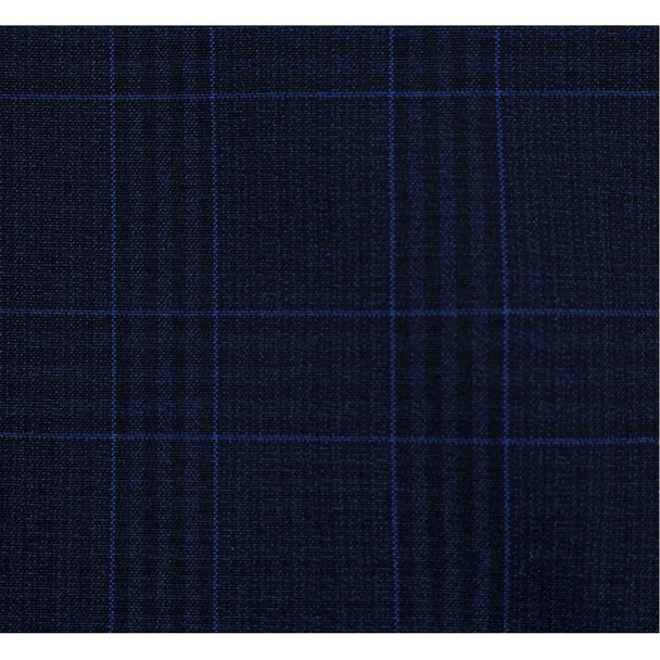 Renoir Clothing - Renoir Suit - Renoir Fashion - Stretch Performance 2-button Classic Fit Navy Check Renoir Suit blue - Coat Size 38