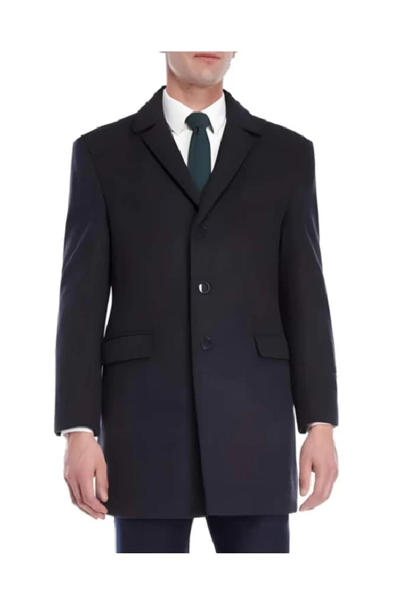 Men's Car Coat Dress Long Jacket Wool Designer Peacoat Sale Navy Blue Size 38