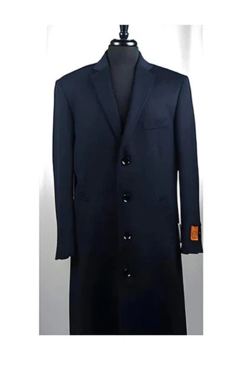 4 Button Wool Blend Navy Bravo Top Overcoat