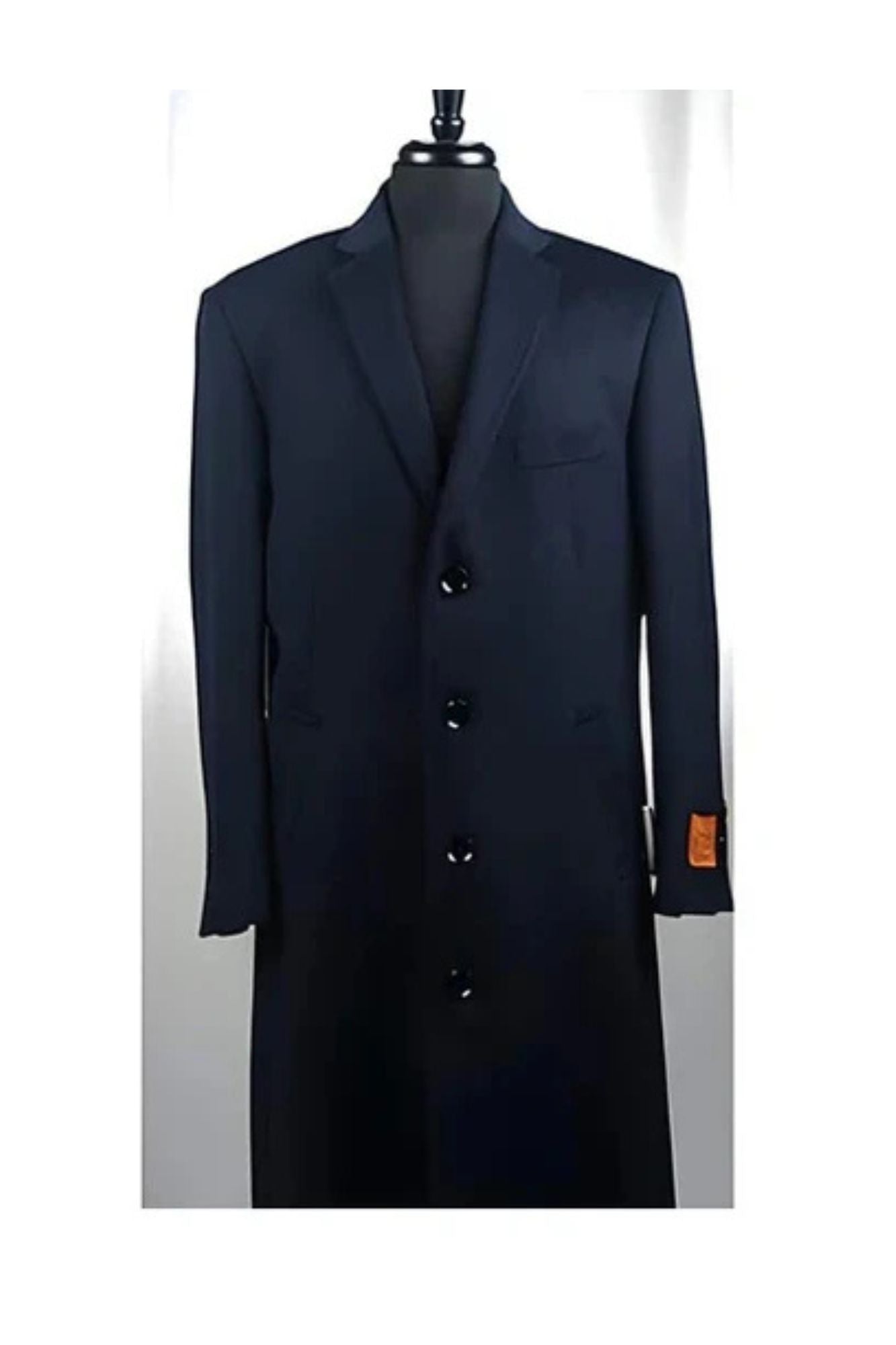 4 Button Wool Blend Navy Bravo Top Overcoat - Coat Size 38