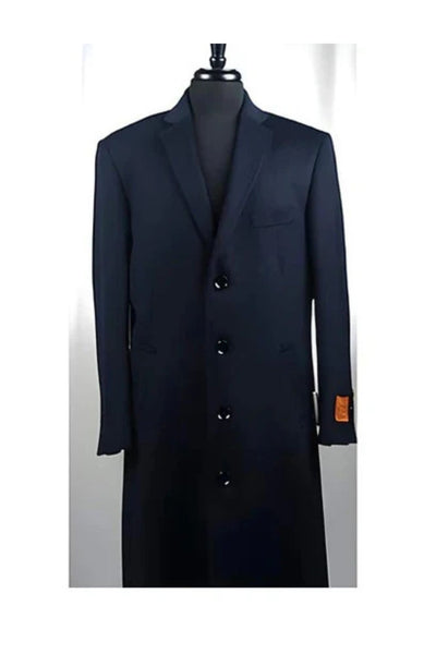 4 Button Wool Blend Navy Bravo Top Overcoat