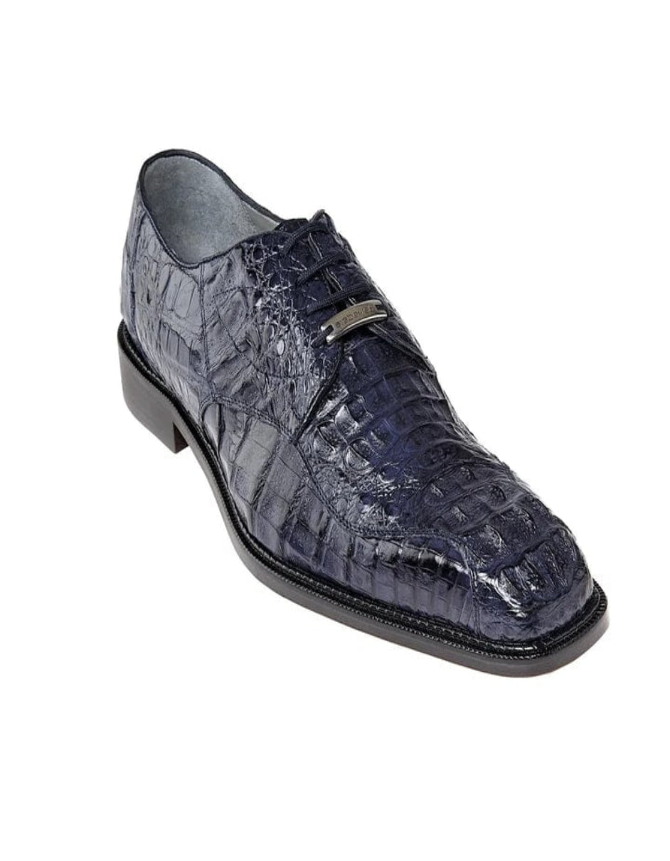 Men's Belvedere Chapo Hornback Caiman Crocodile Navy Dress Shoe - US 9.0 Standard/D/ Medium / Eu:42