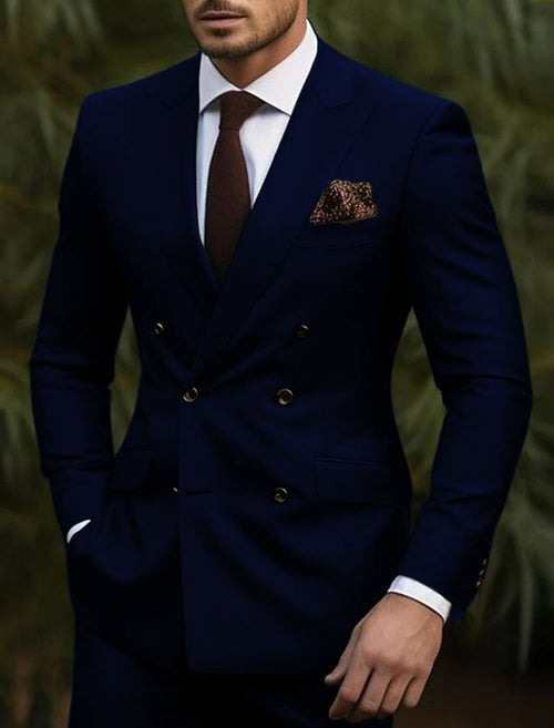Double Breasted Slim Fit Suit - Dark Green Suit - Tapred Fit Pants Teal and Turquoise Prom Suits