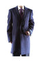men's Caravelli Two Button 3/4 Length Navy Long men's Car Coat Dress Topcoat - Winter coat