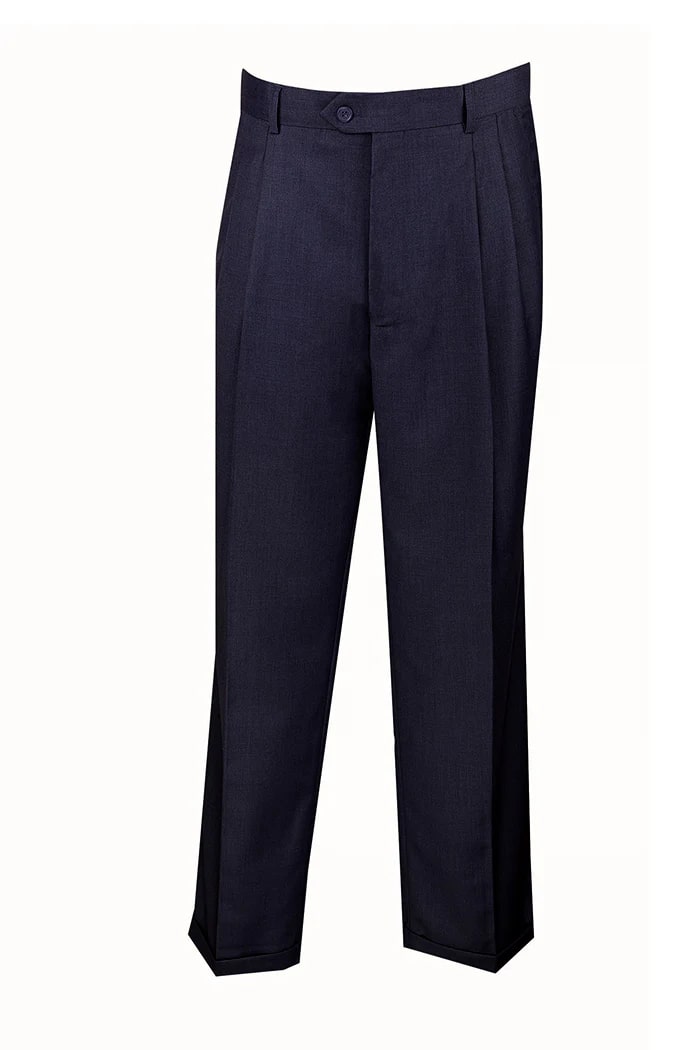 Double Pleated Pants 11-Navy main image 0