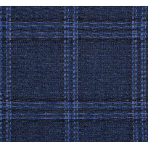Cheap priced Suit - Mens Slim Fit Two Button Stretch Dark Navy Wide Suit Windowpane Plaid