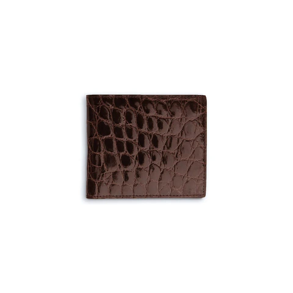 Ferrini Alligator Billfold Wallet Nicotine - One Size