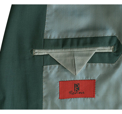 Cheap priced Suit- Mens Basic Two Button Classic Fit Hunter Green Suit With Optional Vest