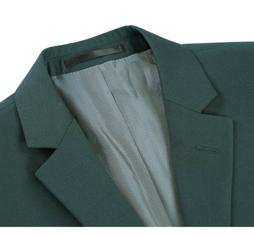Cheap Priced Suit - Mens Basic Two Button Slim Fit Hunter Green Suit With Optional Vest