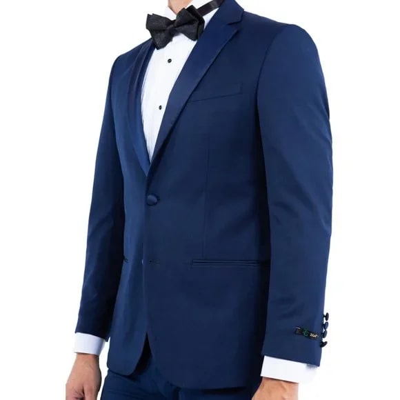 Notch Lapel Tuxedo Separates Coat, Navy by ZeGarie - 38 Short Jacket+32 Waist Adjustable 28to34)(Height: 5 4 to5 7 )(Neck 15-16.5)S-M)
