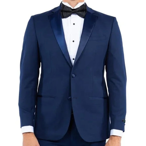 Notch Lapel Tuxedo Separates Coat, Navy by ZeGarie