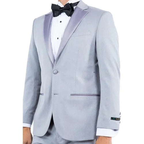 Notch Lapel Tuxedo Separates Coat, Lt. Grey by ZeGarie