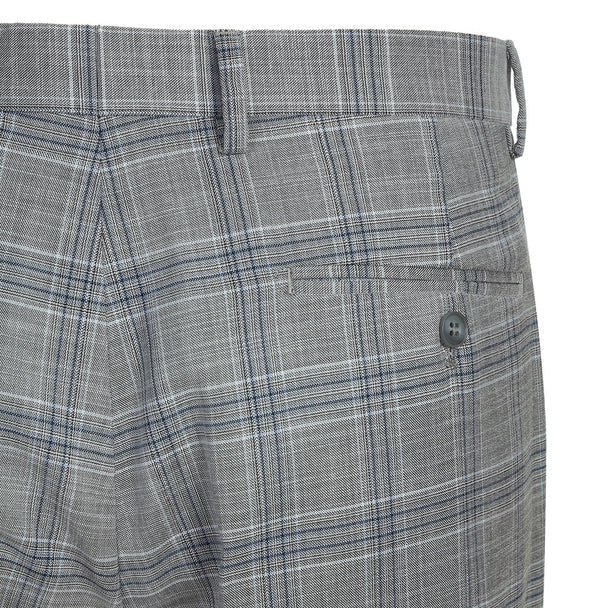 Renoir Clothing - Renoir Suit - Renoir Fashion - Stretch Performance 2-button Classic Fit Grey Check Renoir Suit - Coat Size 38