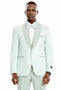 "Mint Green Men's Wedding Tuxedo - One Button Vested Honeycomb Lace Design"