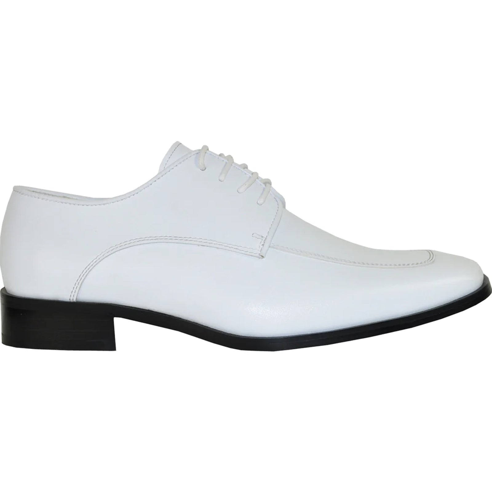 "White Classic Moc Toe Men's Tuxedo Prom Shoe - Elegant Footwear"