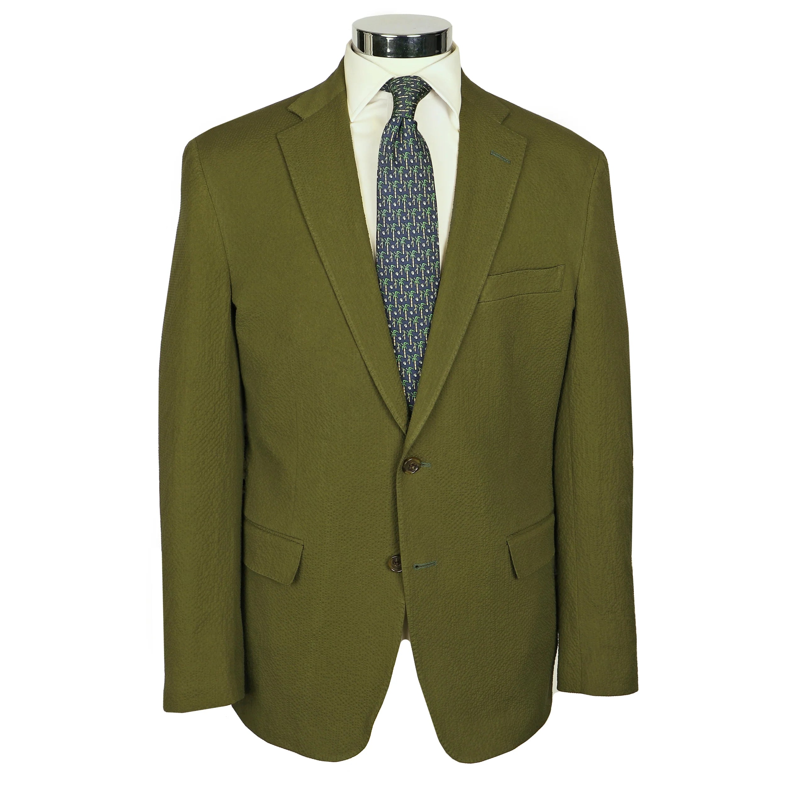 Seersucker Blazer - "Cocktail Olive" Seersucker Sport Coat Cocktail Olive Seersucker Sport Coat - 38 R