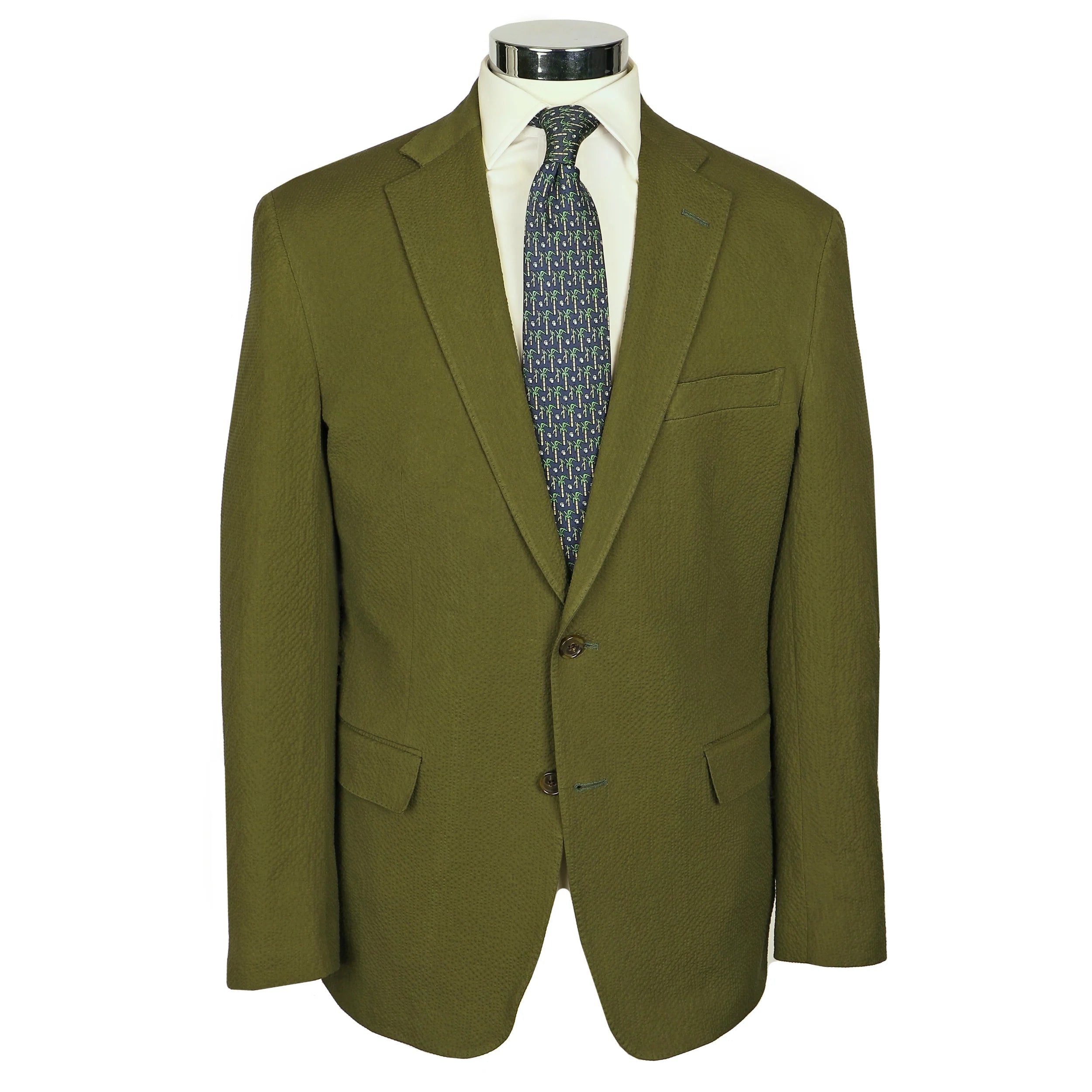 Seersucker Blazer - "Cocktail Olive"  Seersucker Sport Coat Cocktail Olive Seersucker Sport Coat