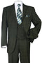 Cheap Suit - Mens Modern Fit Plaid Windowpane Olive Suit With Double Breasted Scoop Vest green