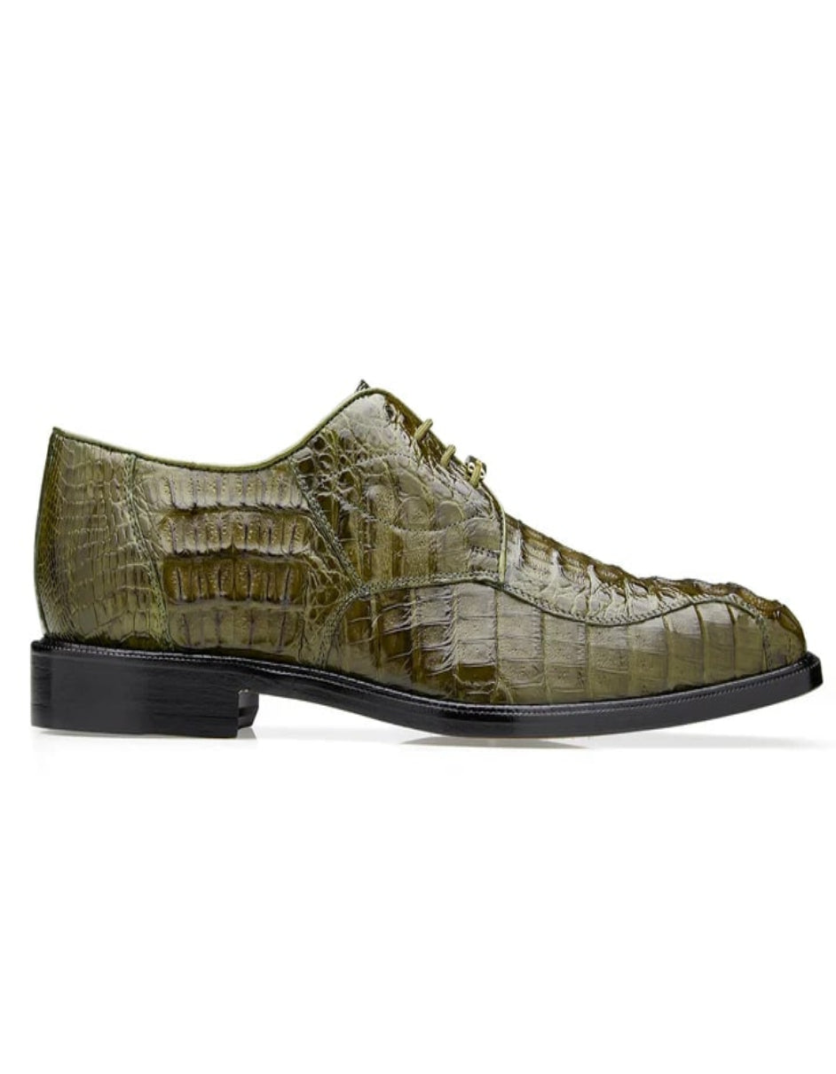 Men's Belvedere Chapo Hornback Caiman Crocodile Olive Dress Shoe - US 9.0 Standard/D/ Medium / Eu:42