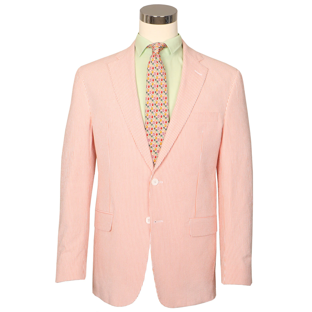 Seersucker Blazer - "Satsuma Orange" Seersucker Sport Coat Satsuma Orange Seersucker Sport Coat