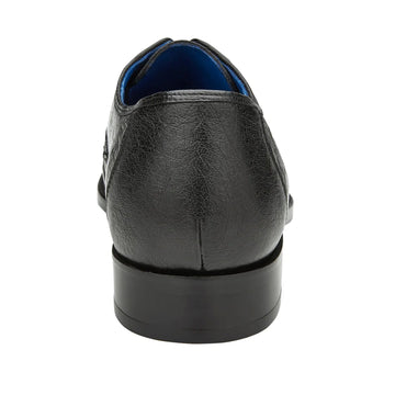 Men's Belvedere Orlando Ostrich Quill Plain Toe Dress Shoe in Black - 14-M