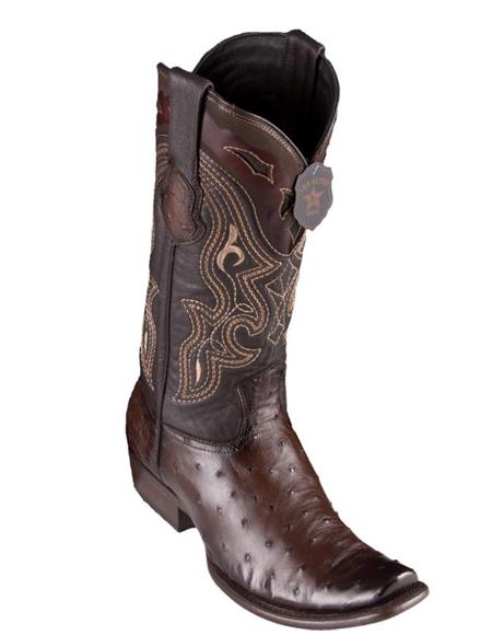 Los Altos Boots Men's Ostrich Black Cherry Cowboy Boots - H79 Dubai Toe - Leather Sole Botas De Avestruz - 6.0 Standard / D / Medium