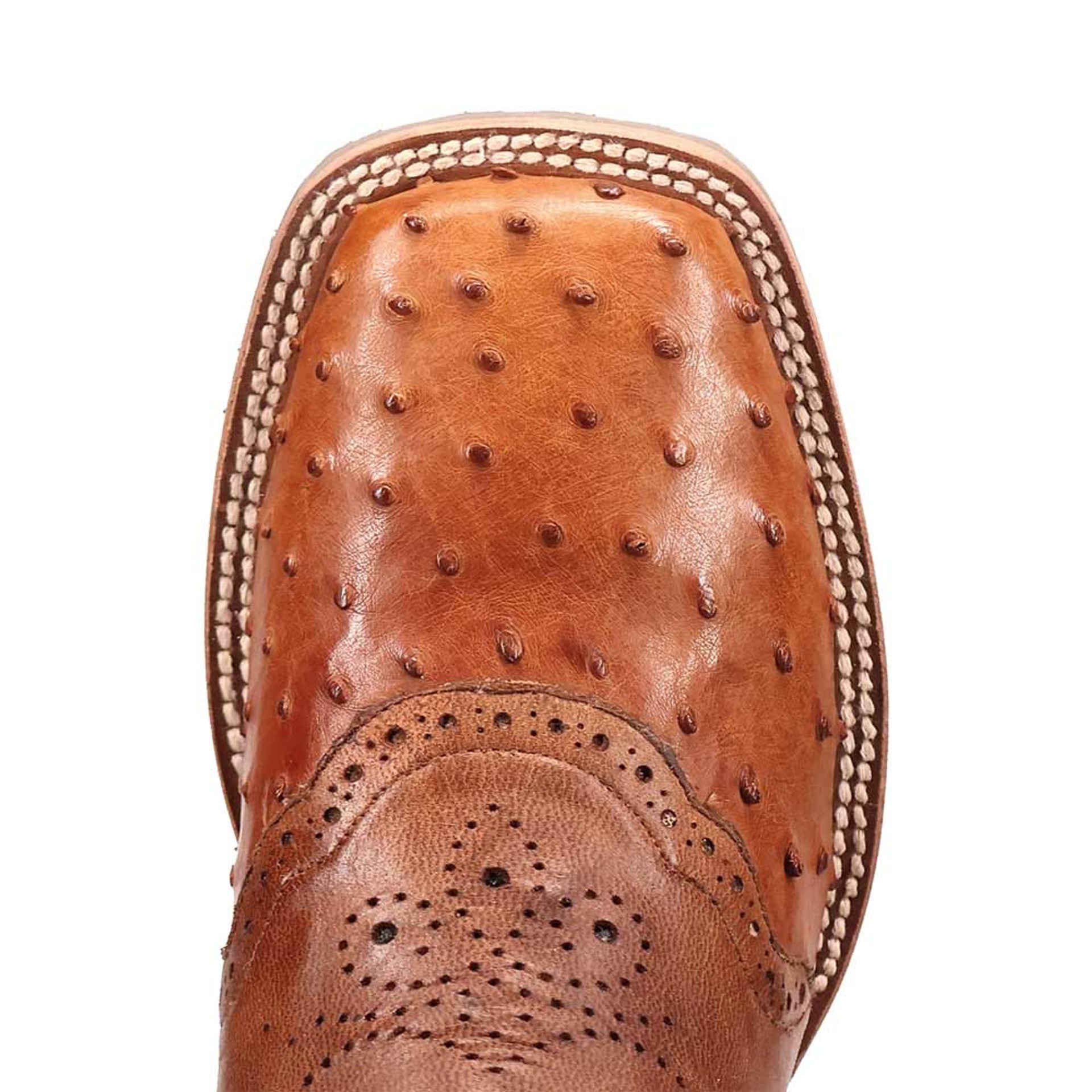 Dan Post Martel Tan/Brown Ostrich Leather Western Boots - 7D