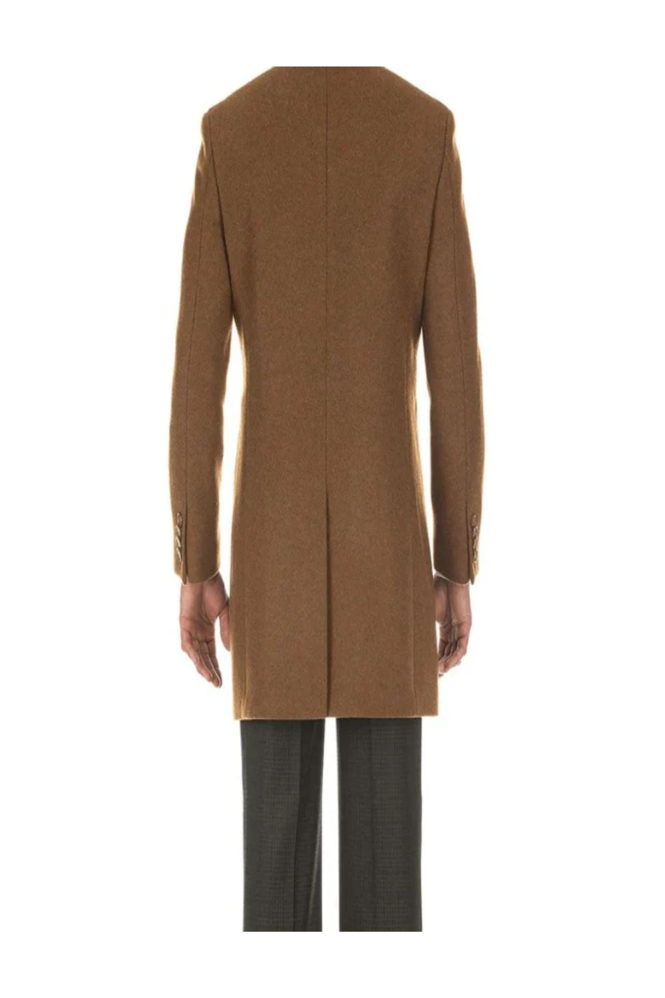 Camel Fall/Winter Essential Slim Fit Overcoat Wool Blend - Coat Size 38