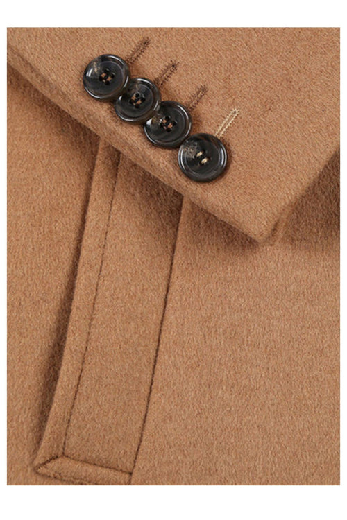 Camel Fall/Winter Essential Slim Fit Overcoat Wool Blend