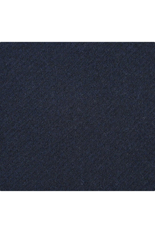Navy Slim Fit Wool Blend Long Overcoat