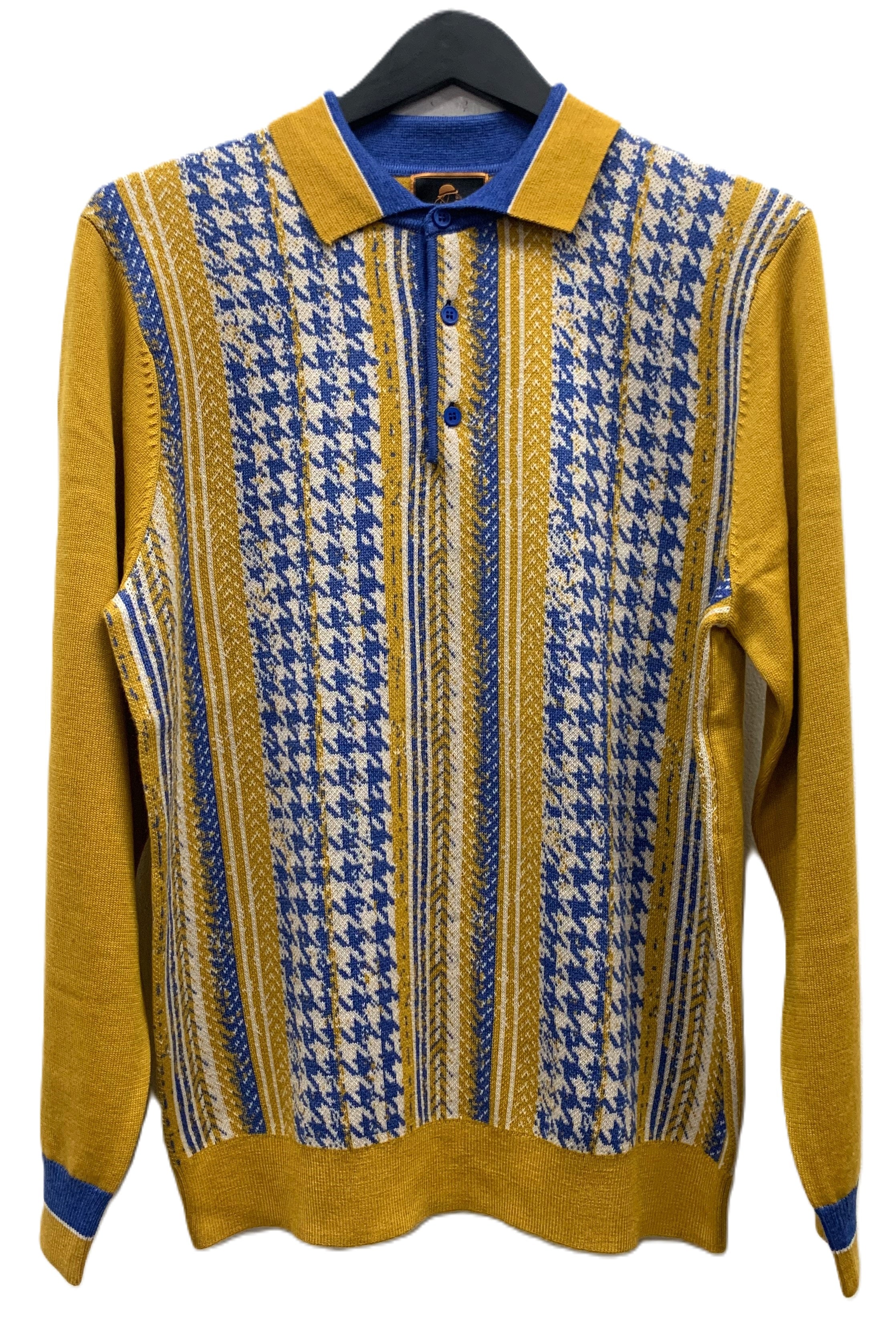 Cigar Couture 3 Button Pullover Polo Sweater - Gold - M