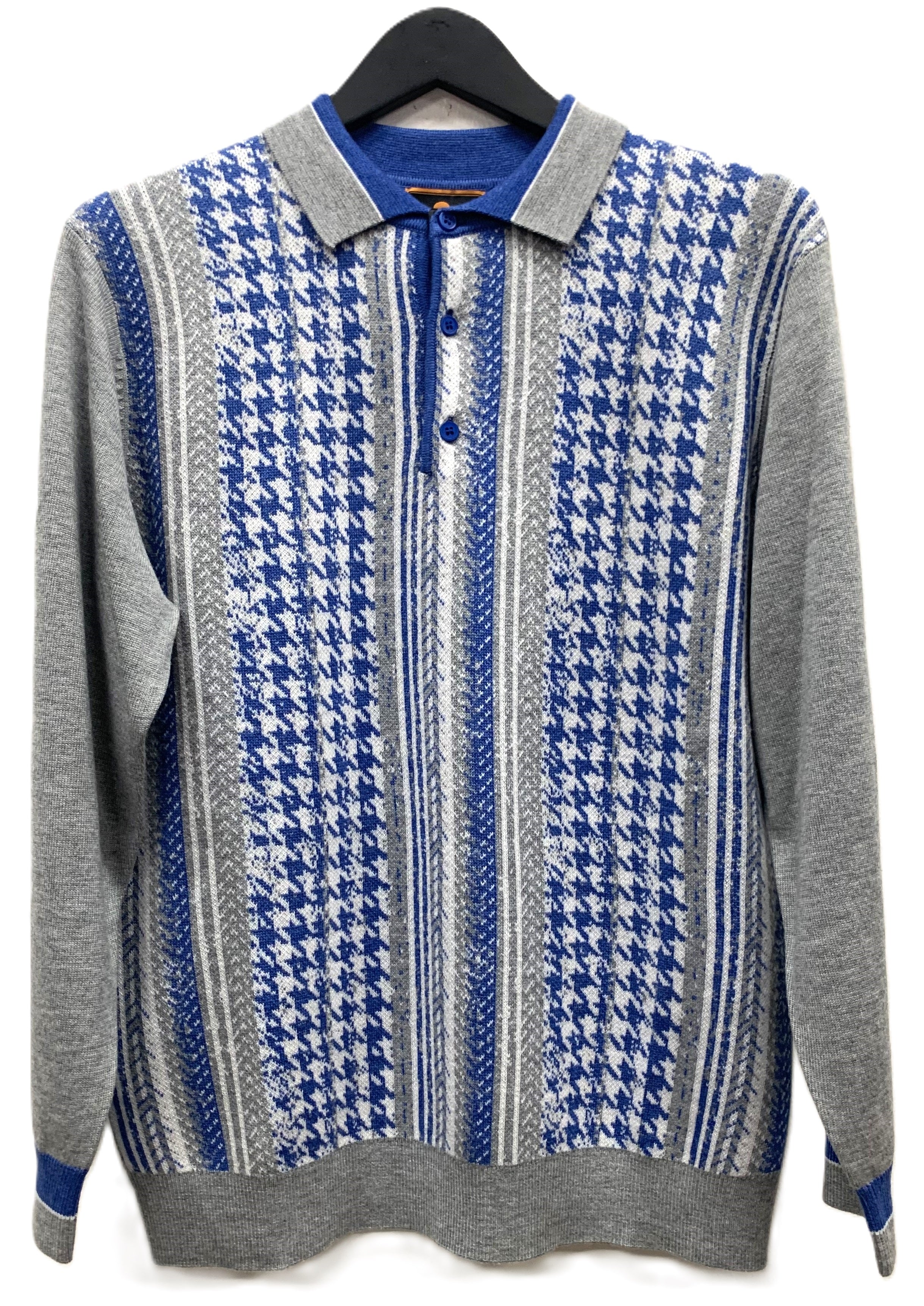 Cigar Couture 3 Button Pullover Polo Sweater - Grey - M