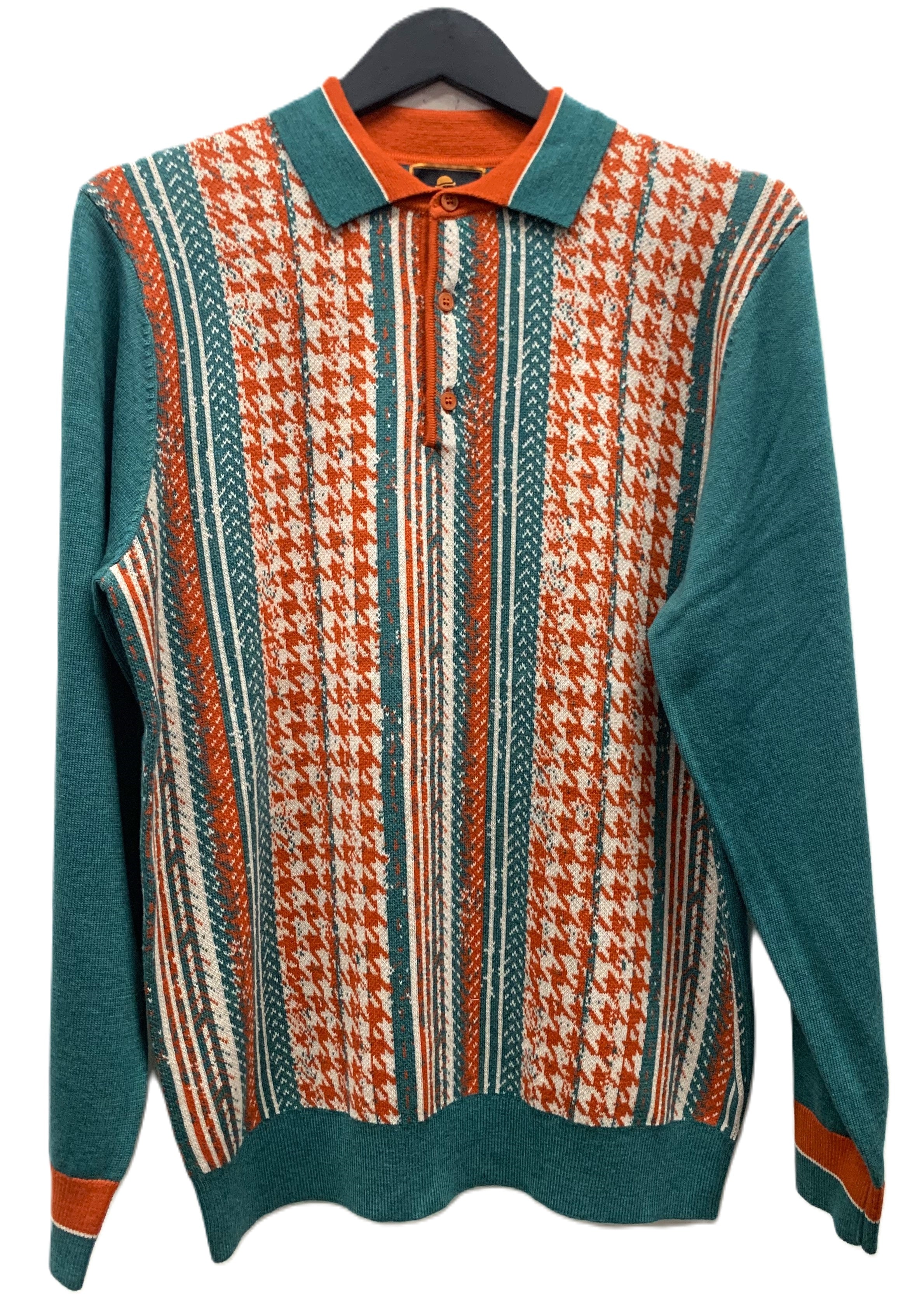 Cigar Couture 3 Button Pullover Polo Sweater - Sage - M