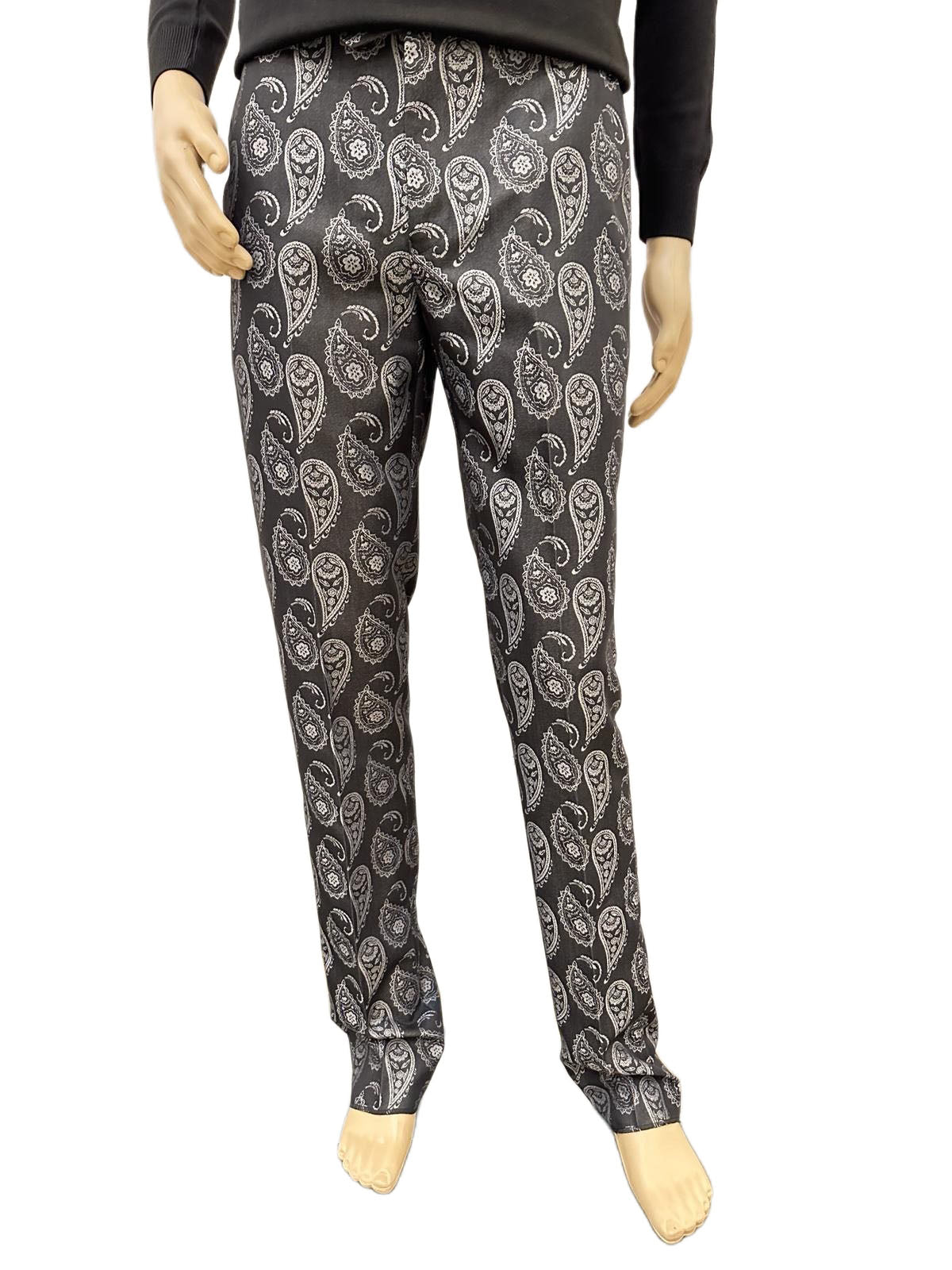Paisley Suit - Gray - Silver - Charcoal Prom 2025 Suit - Slim Fit Stage Suit - Coat Size 38
