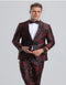Paisley Suits - Wedding Tuxedo - Groom Red ~ Black Suit + Matching Bowtie