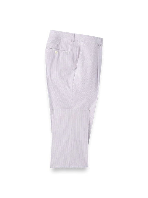 Mens Lavender Seersucker Suit Blazer + Pants Cotton Fabric - Summer Fabric in Purple color