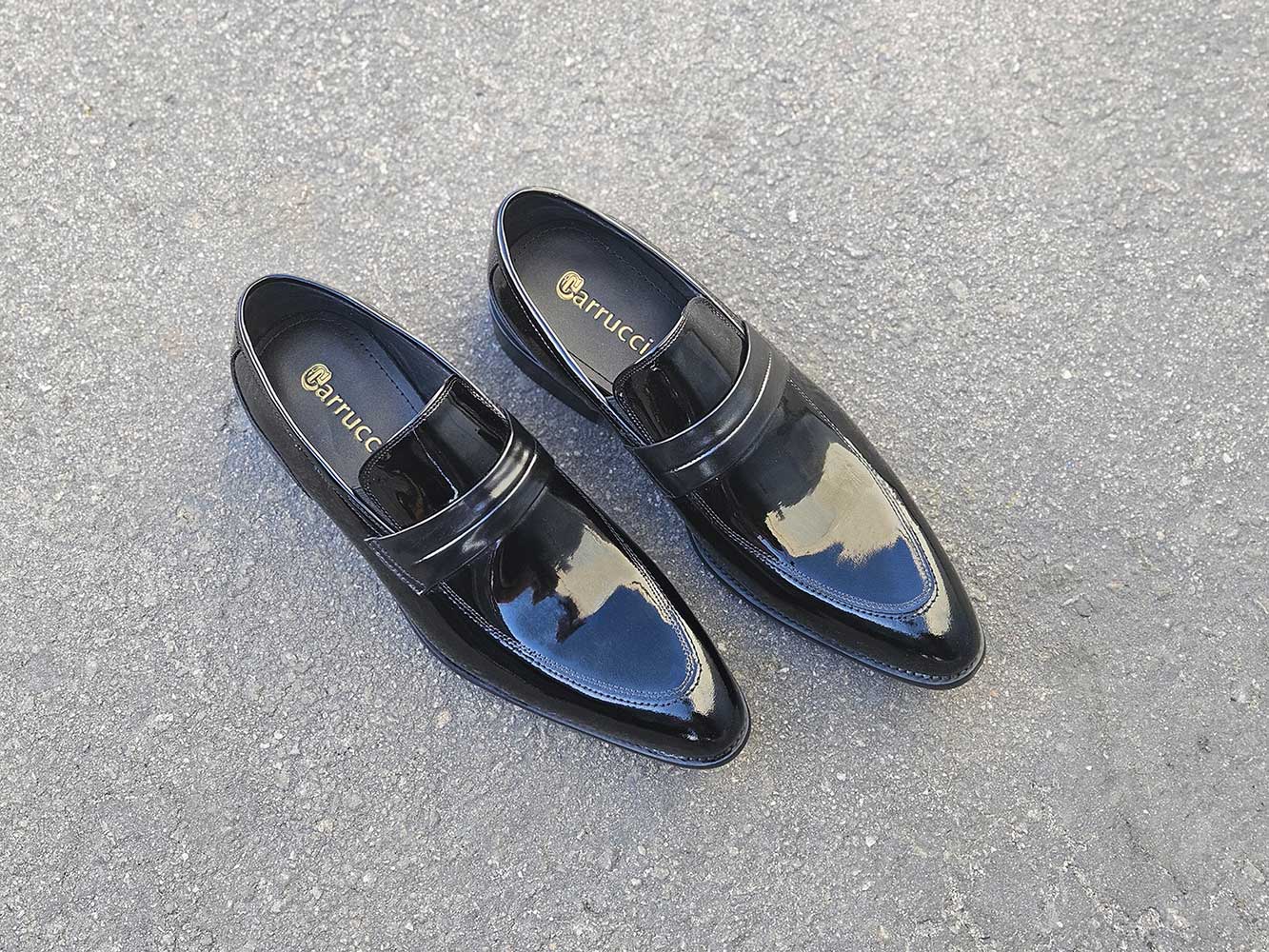 Patent Leather Tuxedo Penny Loafer - 9