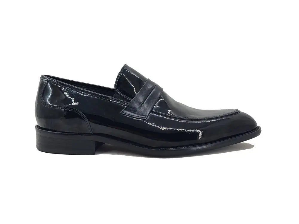 Patent Leather Tuxedo Penny Loafer - 9
