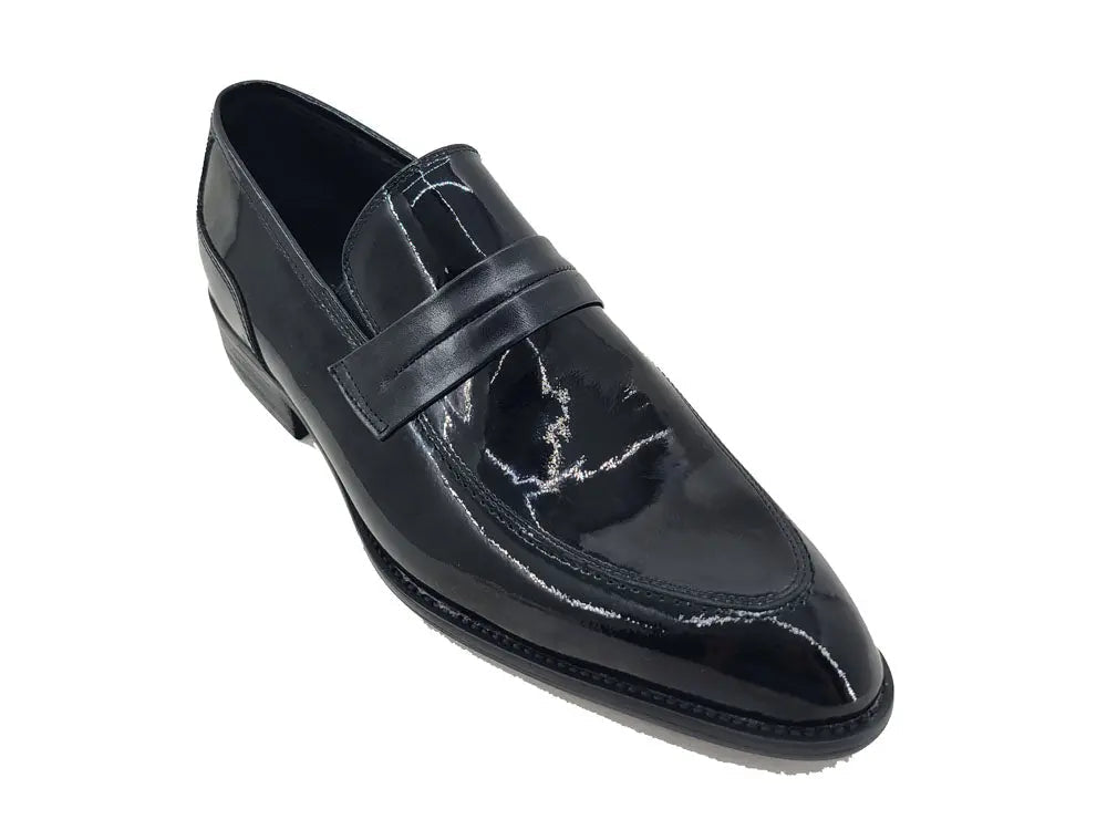 Patent Leather Tuxedo Penny Loafer - 9