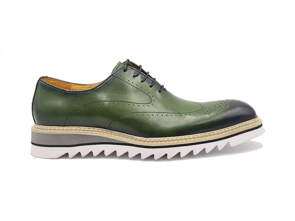 Patina Wing-tip Oxford with Medallion on Toe - 9