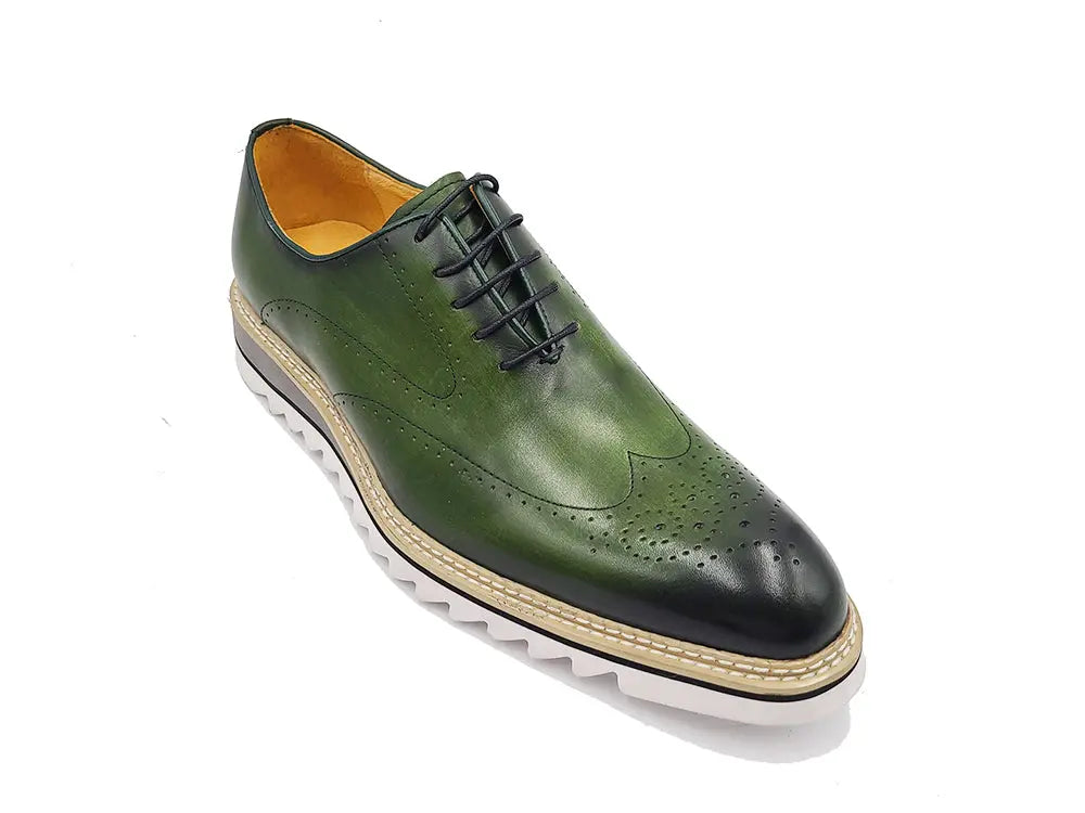 Patina Wing-tip Oxford with Medallion on Toe - 9
